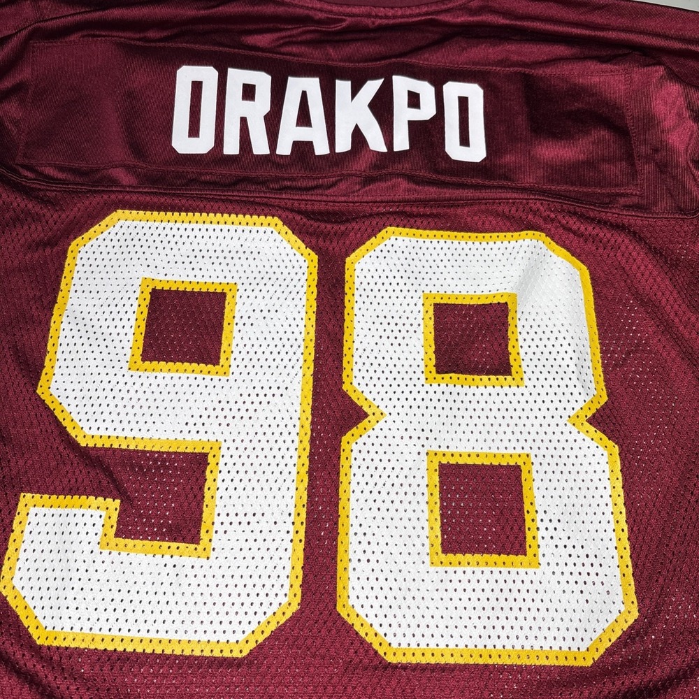 Reebok NFL Washington Redskins Jersey Mens XL Brian Orakpo #98 Burgundy Gold EUC